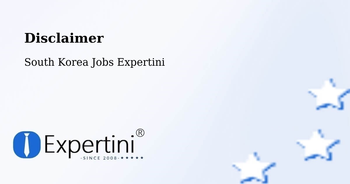 Disclaimer – Daegu - South Korea Jobs Expertini